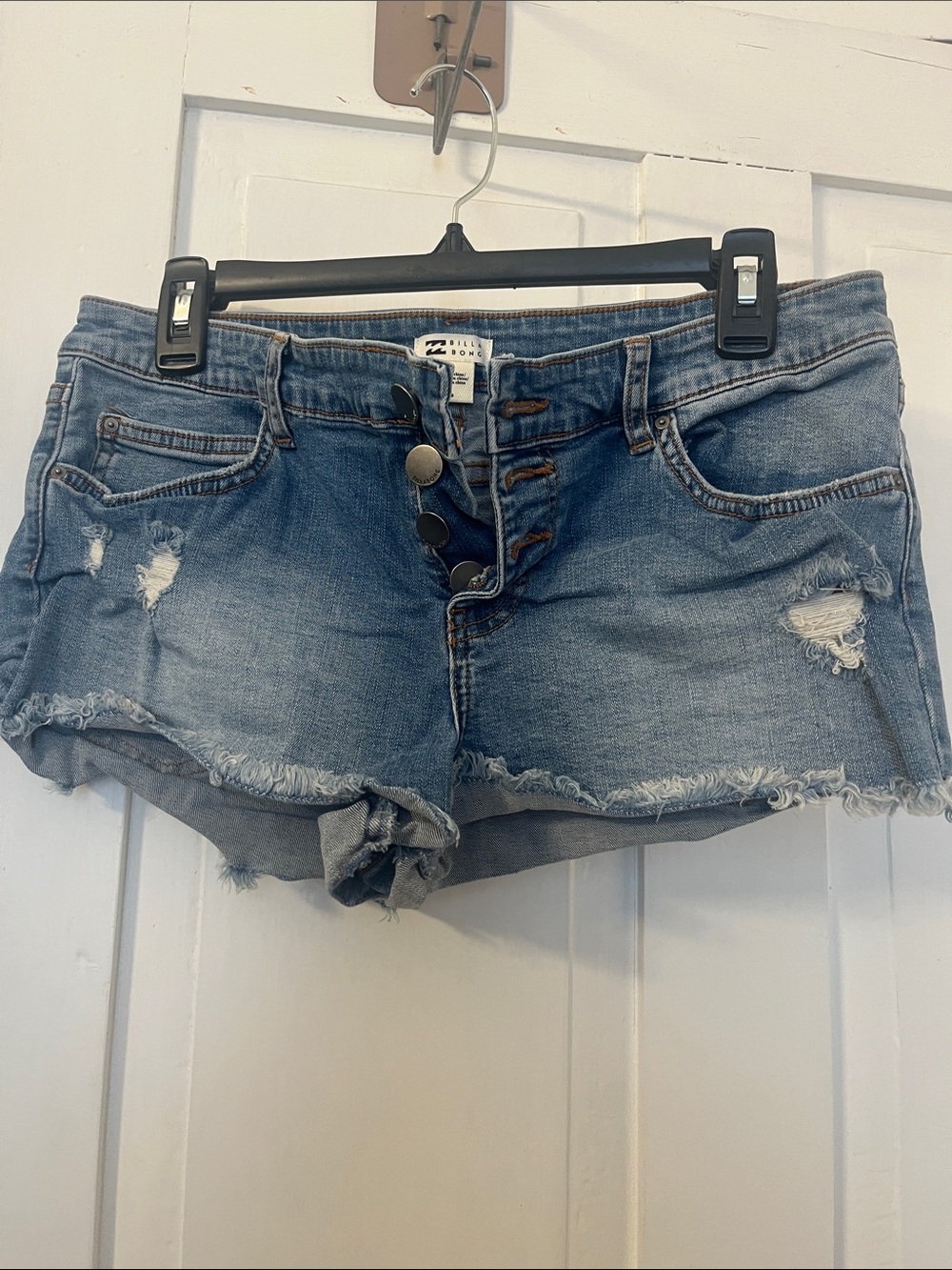 Billabong Light Blue Distressed Women's Denim Shorts